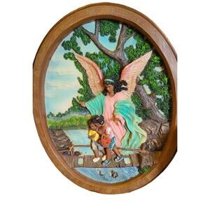 Childrens guardian Angel wall Plaque African American Angle Divine Inspiration